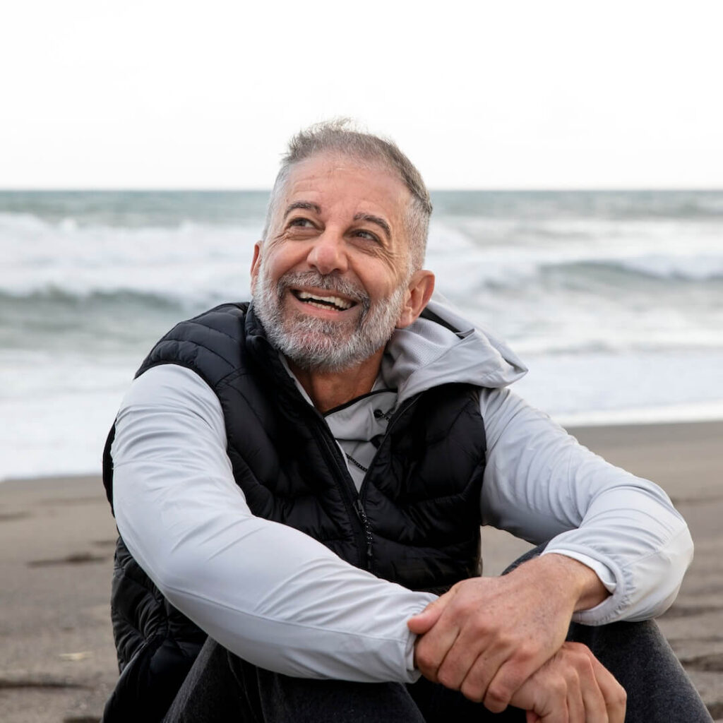 smiley man beach