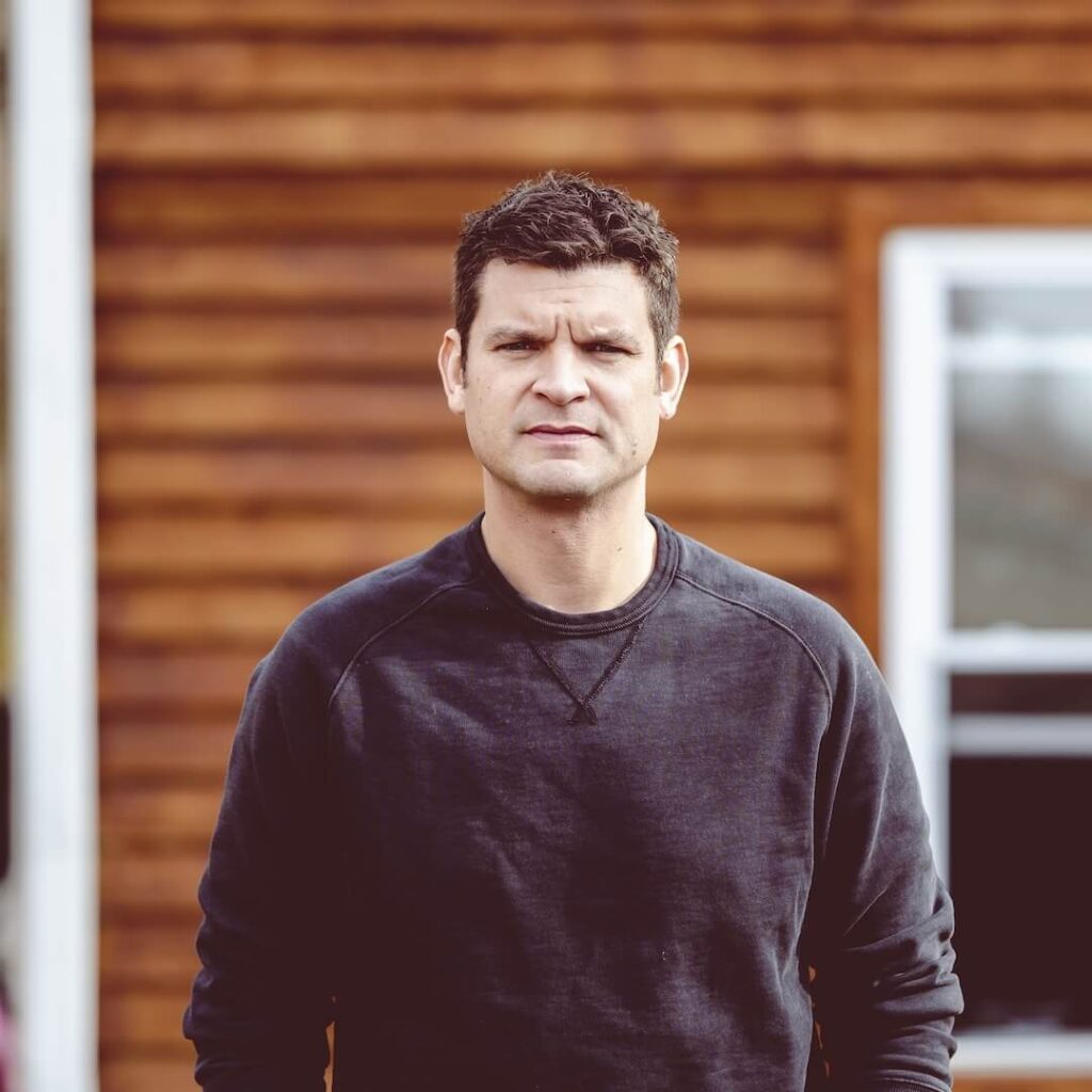 man looking into camera
